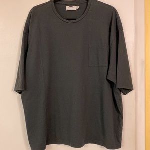 Topman Black Boxy Oversized T-shirt with front pocket Sz L/XL